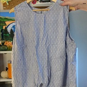Old Navy Blue & White Striped, Front Tie Tank, XXL